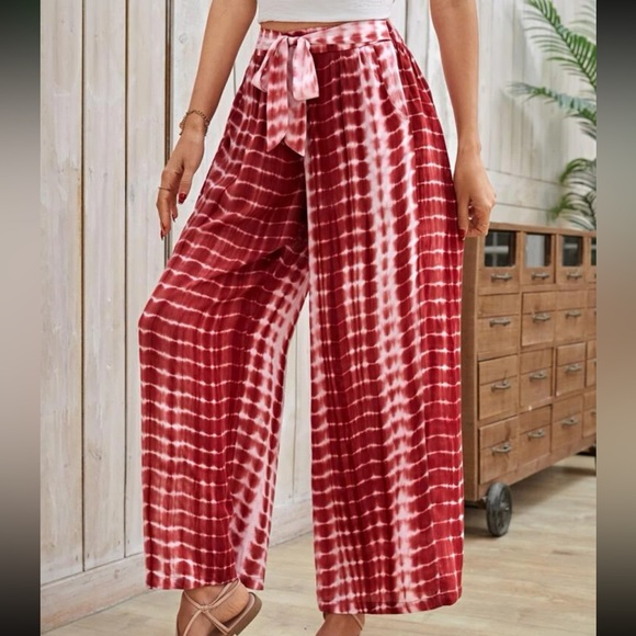 Boho Tie Dye Ombre Wide Leg Pants Trouser - Picture 7 of 8